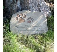Generic Paw Prints Dog Memorial Stones, Pet Memorial Gifts for Dogs Grave Marker Dog Headstones, Pet Grave Markers Dog Grave Stone Pet Loss Gifts Dog Remembrance Gift Garden Stones Indoor or Outdoor