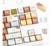 Generic PBT Cat Stacking Keycaps Set, Profile Cute Keycaps, 143 Keys, Custom Dye-Sublimation, ISO ANSI, Cherry Gateron MX Switches, Mechanical Keyboards