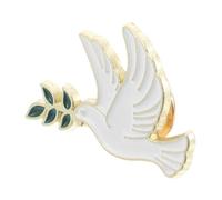 Generic Peace Dove Brooch Pin with Olive Branch Metal Bird Lapel Badge for Women Elegant Animal Label Pin Decoration for Clothes Bags Hats Versatile Peaceful Accessory Gift