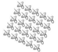 Generic Pearl Bezel Trays Anti-Rust 100pcs Stainless Steel DIY Practical Silver Pearl Pendant Trays for Jewellery Making for Professional Practice and DIY Projects