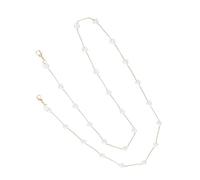 Generic Pearl Earphone Strap Anti-Lost Chain with Alloy Heart Pendant, Wireless Earphone Lanyard Necklace for Travel and Daily Use, Gold Tone Eyeglasses Holder