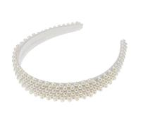 Generic Pearl Hair Crown Bridal Headpiece Pearl Wide Headband Wide Headwear Pearl Hair Hoop Turban Headband Hair Bands for Womens Hair Bride Headband Hair Accessories Pearl Padded Headband