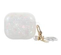 Generic Pearl Shell Pattern Earphone Protector Case with Shiny Pendant Compatible with Airpods 3 Third Generation Decorative Earphone Cover for Travel and Daily Use
