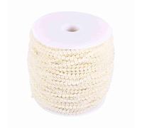 Generic Pearl String 3mm Beads Chain Garland for Wedding Decorations 50m Roll, Ideal for Wedding Centerpieces, Bridal Bouquet, Beaded Curation (Beige)