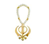 Generic Pearls Sikh Religion Khanda Car Hanging, Pendant Gift, Rear View Mirror Accessories, Regular