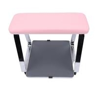 Generic Pedicure Foot Rest, Soft Memory Foam Cushion Footbath Stool Cart with Wheels and Tray, Stainless Steel Legs Foot Rest with Adjustable Height, Ideal for Nail Techs, Salons & Spas,