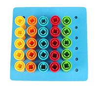 Generic Peg Board Set Toys 25 Pieces Plastic Pegs 5 Colors Educational Stacking Toys with Rounded Corners for Toddlers Learning Counting Color Matching Motor Skills