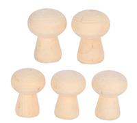 Generic Peg Doll Bodies Natural Wood Mushroom Head Shape Unfinished DIY Decoration for Arts and Crafts, Pack of 20, for Children's Hand-Painted Crafts
