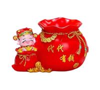 Generic Pen Holder God of Wealth Figurine New Year Gift for Home Desktop Storage Tool