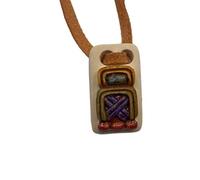 Generic Pendant Necklace white malaquita Craft Calendar Solar Maya ¨Haab¨ Printed months of the year 1.18 In decor souvenier Mexico handmade Zodiac (YAX&XUL&UO)