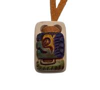 Generic Pendant Necklace White malaquita Craft Calendar Solar Maya ¨Haab¨ Printed Months of The Year 1.18 in Decor souvenier Mexico Handmade Zodiac (MOL&MOLAN)