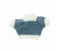 Generic Pendant Soft Miniature Sweater Knitted Toy Outfit Yarn Accessory Suitable for Childrens Gifts Home Display , Grey Blue White
