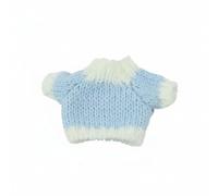 Generic Pendant Soft Miniature Sweater Knitted Toy Outfit Yarn Accessory Suitable for Childrens Gifts Home Display , Light Blue White