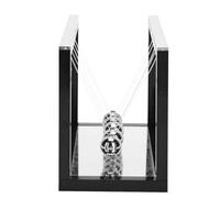 Generic Pendulum Ball Swing Ball Decoration, Kinetic Art Science Tool with Mirror, for Home Study Decor Kids Gift Black Orange (Black)