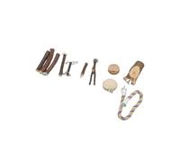 Generic Perch Wooden Chewing Toys Set Diverse Shapes and Sizes Secure Installation for Bird Cage Enrichment