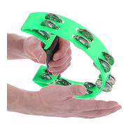 Generic Percussion Tambourine with Double Row Jingle Bells for Great Sound Quality and Coordination Ability, Black Color (Green)