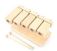 Generic Percussive Maple Wood Blocks Crisp Sound 5-Tone Rhythm Instrument for Children Music Education Wood Color