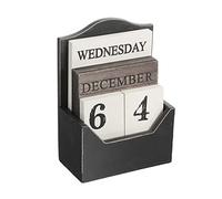 Generic Perpetual Calendar Fashion Decor Wooden Rustic Perpetual Calendar, Montessori Calendar Home Office Supplies Ornaments for Home or Office, Black