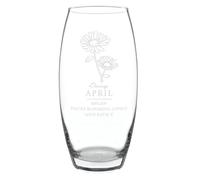 Generic Personalised Birth Flower Bullet Vase, Add Any Month and Message, Preview Available