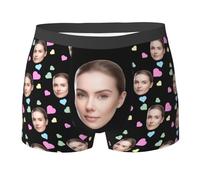 Generic Personalised Boxers for Men,Boxers Briefs with Face on Personalised Custom Face Photo Mens Boxer Briefs Underwear Personalized Pants Shorts with Name Photo Funny Gifts for Him (Style1)
