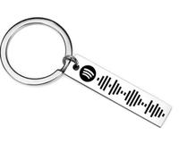 Generic Personalised Couple Keyrin Wedding Anniversary Engagement Stainless Steel Inspired by Spotify Keychain Valentine's Mother's Day Gift e60 (Black)