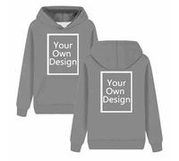 Generic Personalised Custom Hoodie Sweatshirt for Women - Grey, Size S, Long Sleeve, Zipper, Hooded Neck, Cotton/Polyester, Machine Wash, Women's Clothing, Women, Hoodie, Sweatshirt