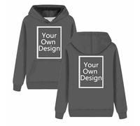 Generic Personalised Hoodie Sweatshirt with Any Text/Logo - Custom Hoodie for Women S, Dark Gray