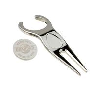 Generic Personalised Simply Putt Design Polished Golf Pitch Mark Repairer and Crossed Club Ball Marker Presented in a Gift Box