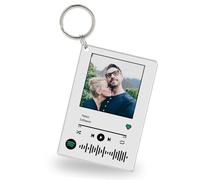 Generic Personalised Spotify Code Keychain Plaque, Custom Acrylic Song Album Cover with Photo, Customized Music Picture Keyring