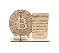 Generic Personalised Wooden Bitcoin Cash Holder - Custom Bitcoin Coin Display with Engraved Message & Money Slot, for Cryptocurrency Enthusiasts