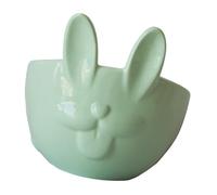 Generic Pet Bowl Beveled Edge Durable Safe Lovely Ceramic Easy Clean Cat Bowl for Indoor and Outdoor Use (Bunny)