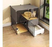 Generic Pet Cage，Cat Cage Cat Cage with Litter Box, Indoor Cat Enclosure with HD Windows, 2/3-Tier DIY Outdoor Cat Enclosures Weatherproof, Playpen and Exercise Place, Easy to Assemble