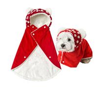 Generic Pet Cape Blanket, Dog Cape Blanket, Dog Winter Coat with Hat Thicken Cloak Blanket, Dog Warm Sleeping Blanket, Apply to Small Medium Dogs and Cats,Red,S