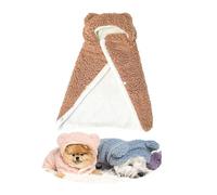 Generic Pet Cape Blanket, Dog Cape Blanket, Dog Winter Coat with Hat Thicken Cloak Blanket, Dog Warm Sleeping Blanket, Apply to Small Medium Dogs and Cats,Brown,S