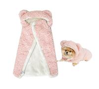 Generic Pet Cape Blanket, Dog Cape Blanket, Dog Winter Coat with Hat Thicken Cloak Blanket, Dog Warm Sleeping Blanket, Apply to Small Medium Dogs and Cats,Pink,L