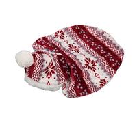 Generic Pet Christmas Cloak Cute Warm Hooded Dog Cape for Winter Fall, Skin Friendly Soft Holiday Apparel for Teddy, Husky, Golden Retriever, Polyester (M)