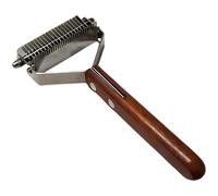 Generic Pet Deshedding Tool And Dematting Comb, 2-In-1 With Stainless Steel Undercoat Rake, Wooden Handle For Dogs & Cats, 7.3 X 3.3 X 1.2 In