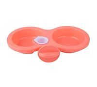 Generic Pet Double Bowl Hanging Feeder Bottle Cap Fastener Design for Cage Prevent Overturning Easy Adjust - Blue Safe PP Material 9.7 X 3.9 X 1.4in, Bite-Resistant, Non-Toxic for Crate (Roseate)