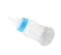 Generic Pet Nurser Bottle, Pet Bottle Kit 150ml Safe Easy To Clean 4 Replacement Nipples for Kitten (Blue)