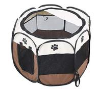 Generic Pets Foldable Mesh Cage Lightweight & Spacious Tent for Indoor/Outdoor Use, Portable Playpen for Dogs Cats, Made of 600D Oxford Cloth (Brown)