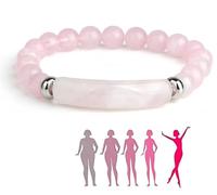 Generic Pheromone Bracelet, Natural Pink 8mm Stretch Beaded Bangles, Rose Quartz, Pink, Love