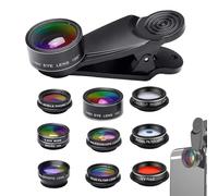 Generic Phone Camera Lens Kit,Clip Cell Phone Lens Kit With 0.63X/0.36X Wide Angle - 198° Fisheye, Telephoto, 20X/15X Macro Lens for Most Smart Phones