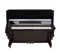 Generic Piano Dust Cover Pleuche Material Full Upright Protection for Piano Players and Students in Classic Dark Color Easy to Clean (Black)