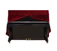 Generic Piano Dust Cover Pleuche Material Full Upright Protection for Piano Players and Students in Classic Dark Color Easy to Clean (Red)