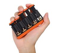 Generic Piano Guitar Finger Exerciser - Sturdy Hand Trainer with Spring Structure - Good Tool for Pre-Show Practice or Warm-Up Applicable to Many Instruments, Grey, Plastic + Metal (Orange)