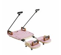 Generic Pilates Training Board Core Machine Reformer With Rolling Carriage And Adjustable Resistance Quiet Bearings Space Saving suitable for home workouts , Pink