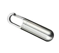 Generic Pill Container Keychain, Stainless Steel Medicine Container, Portable Pill Case for Outdoor Travel (S)