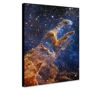 Generic - Pillars Of Creation - NASA’s James Webb Space Telescope - Wrapped Framed Canvas Wall Art (A0 [117cm x 81cm])