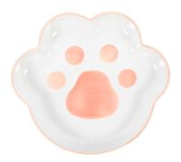 Generic Pink 1 Ceramic Cat Bowl Cat Feeder Feeding Bowl Paw Shaped Premium Ceramic Material Smooth Surface Non-slip Unique Contemporary Design for Pet Feeding