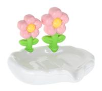Generic Pink Leaf-shaped Soap Dish Holder Made of Sturdy Abs, Stable and Resistant to Wear, Decorative and Elegant Tabletop Soap Container for Bathroom Or Laundry Room